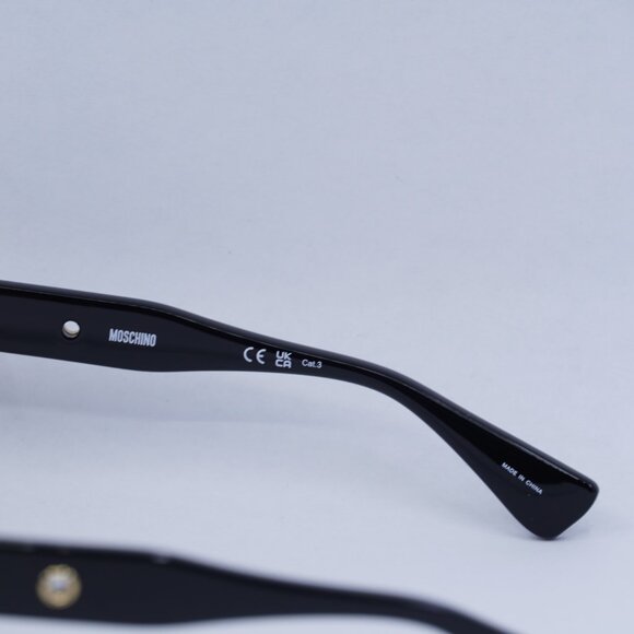 Moschino MOS143/S 0807 9O Sunglasses Black Square Frame, Grey Lenses main image 4